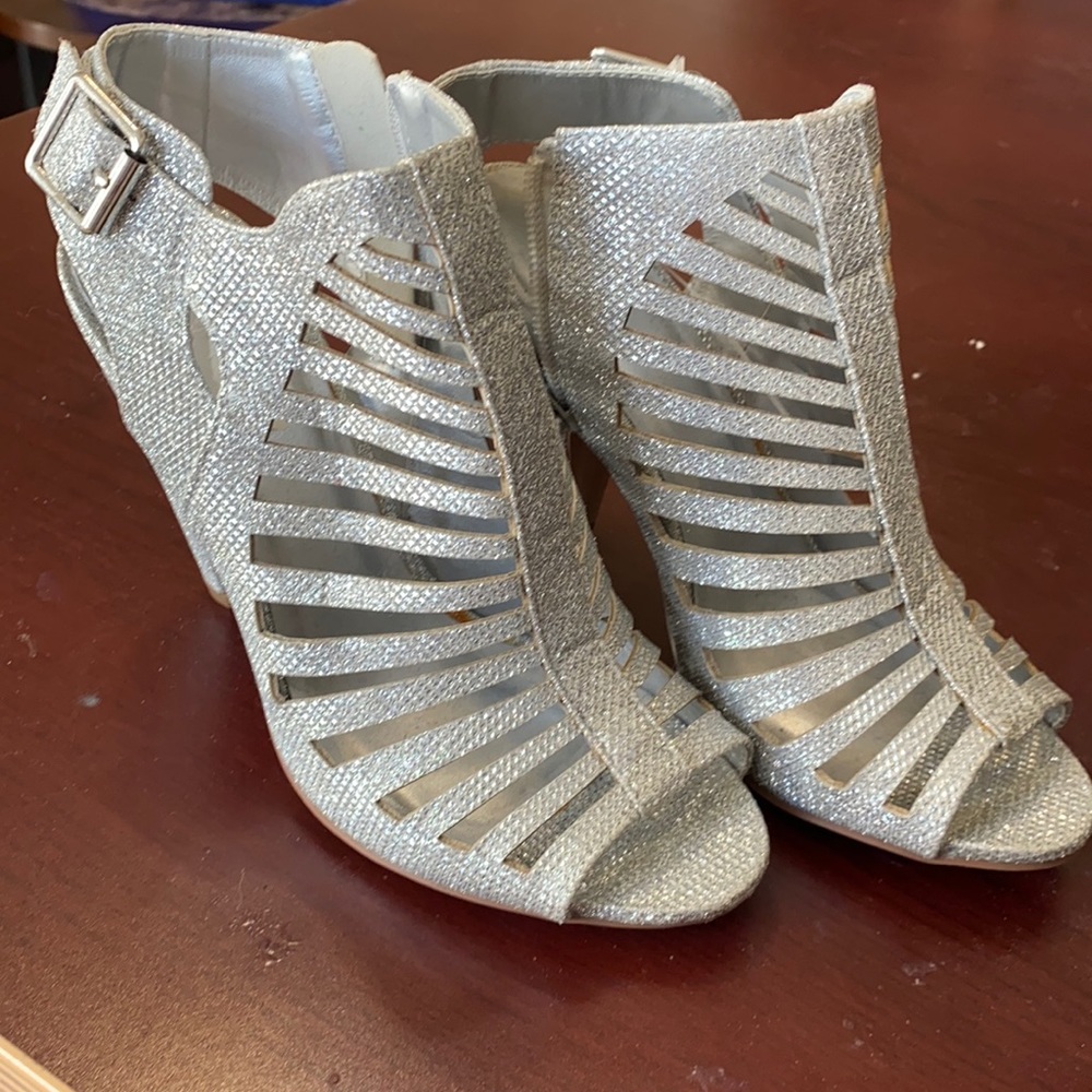 Dressy silver sandals